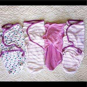 Swaddleme swaddles. Pack of four. Smoke free.